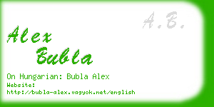 alex bubla business card